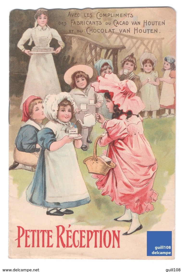 Rare Livret Illustré Chocolat Van Houten Petite Réception Jouet Jeu Poupée Fille Robe Victorien Edwardian Chaud Lait B1 - Van Houten