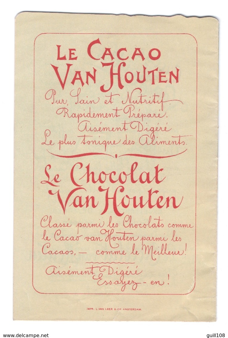 Rare livret illustré Chocolat Van Houten Petite réception jouet jeu poupée fille robe victorien edwardian chaud lait B1