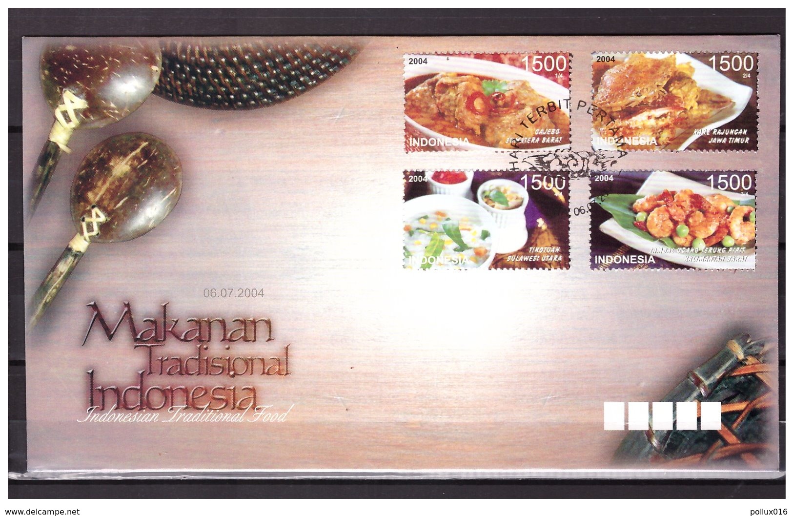 Indonesia 2004 FDC Tradional Foods Food - Indonésie