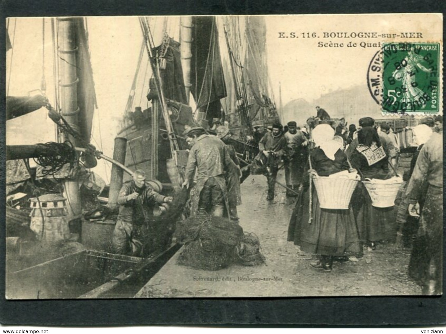 CPA - BOULOGNE SUR MER - Scène De Quai - Déchargement Des Bateaux De Pêche, Très Animé - Boulogne Sur Mer