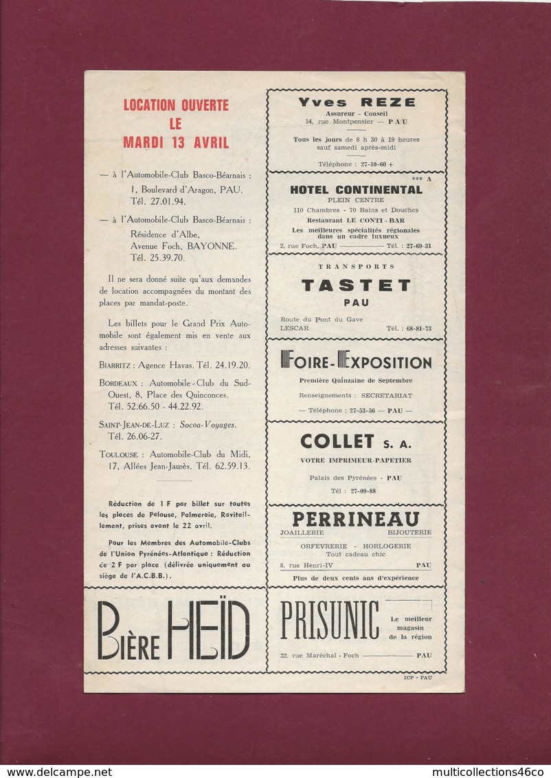 041019 - SPORT AUTOMOBILE - PROGRAMME XXXIe GRANDS PRIX AUTOMOBILE F2 F3 PAU 1971 CRAVEN A - Automobile - F1