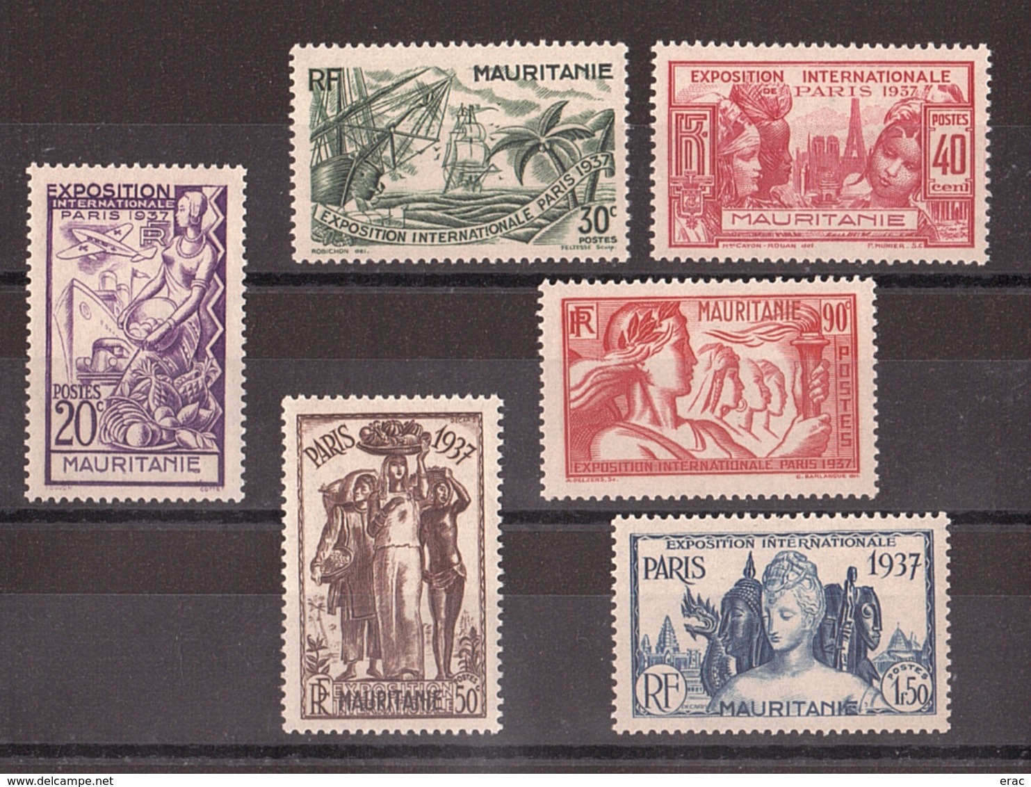 Mauritanie - 1937 - N° 66 à 71 - Neufs ** - Exposition Internationale De Paris - Ungebraucht