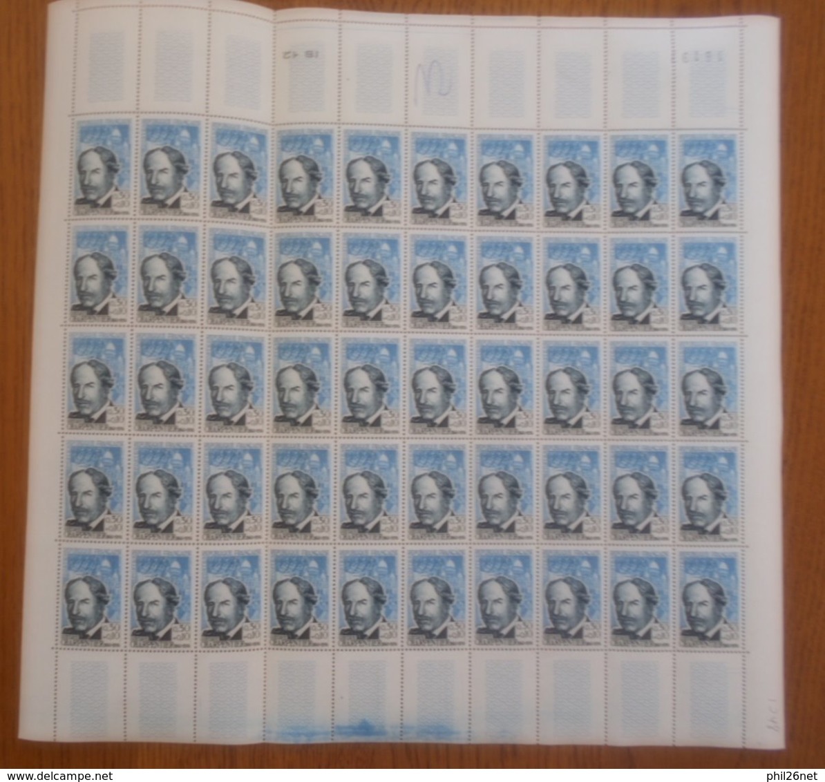 Feuilles Entières N° 1345 à 1350 Célébrités 1962 Neufs * * B/ TB = MNHF/   VF   Voir Scans Soldé à Moins De 10 % ! ! ! - Feuilles Complètes