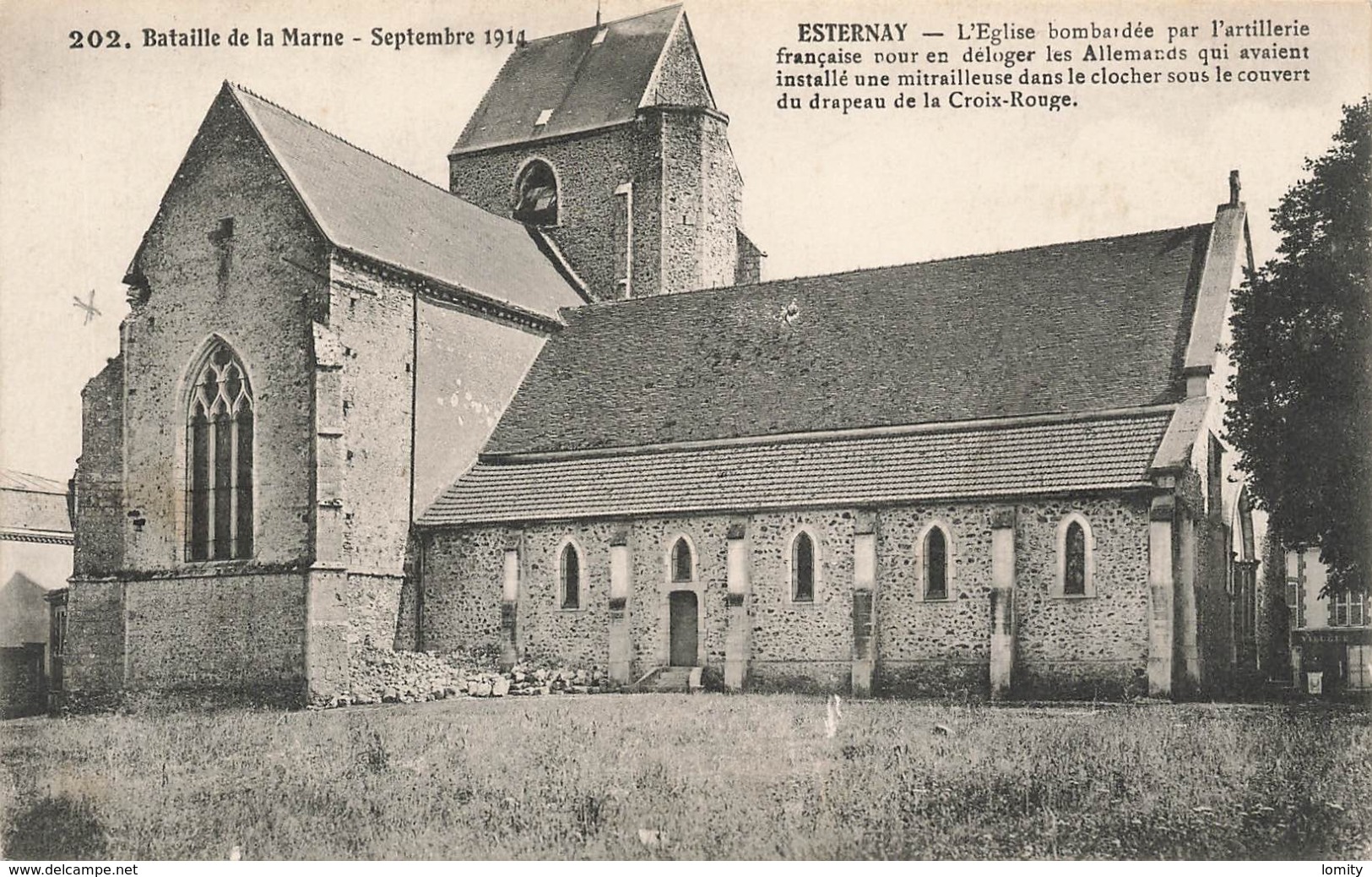 51 Esternay Bataille De La Marne Septembre 1914 Eglise Bombardée Par Artillerie Française Pour En Deloger Les Allemands - Esternay