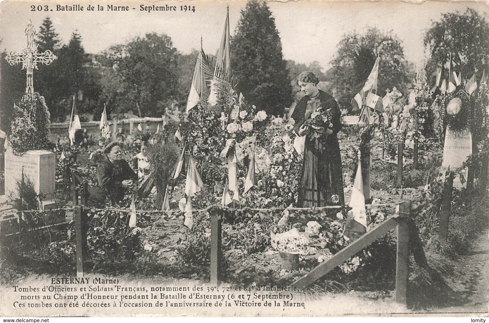 51 Esternay Bataille De La Marne Septembre 1914 Tombes D' Officiers Et Soldats Français - Esternay