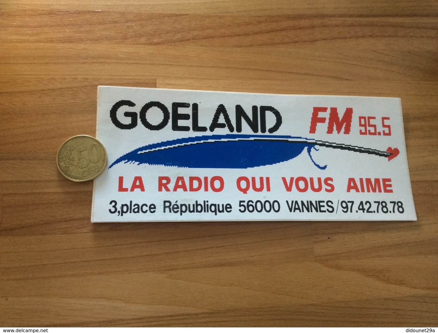 AUTOCOLLANT, Sticker «GOÉLAND 95.5 FM - LA RADIO QUI VOUS AIME - VANNES (56)» - Pegatinas