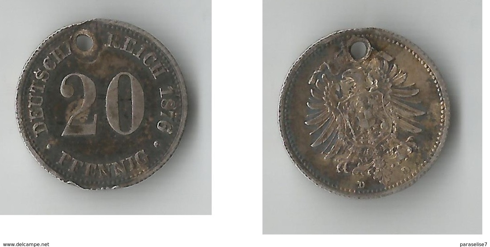 ALLEMAGNE 20 PFENNIG 1876 ARGENT - 20 Pfennig