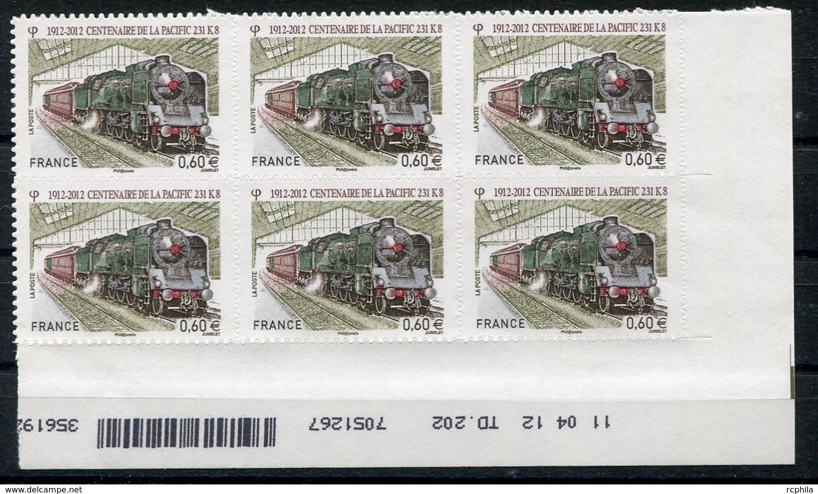 RC 14065 FRANCE N° 711 LOCOMOTIVE PACIFIC 231K8 TRAIN COIN DATÉ AUTOADHÉSIF COTE 24€ NEUF ** - Other & Unclassified