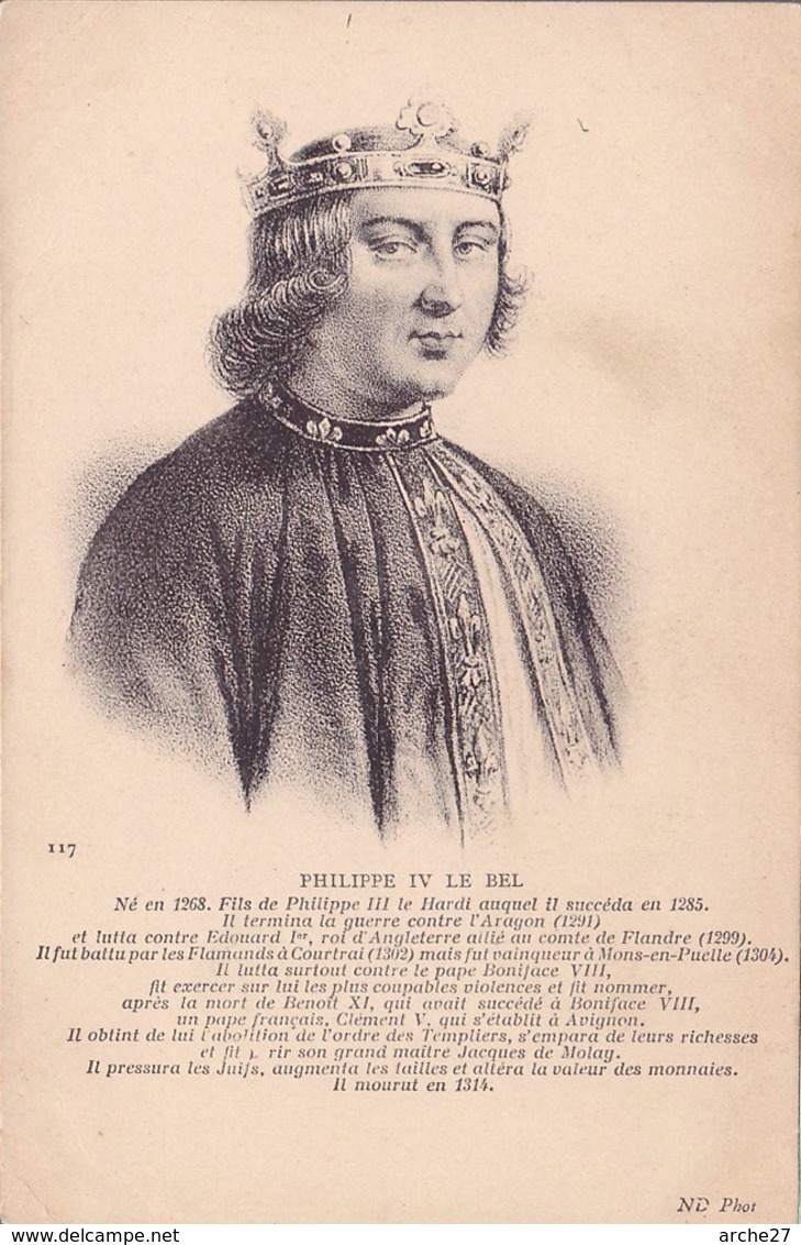 CPA - PHILIPPE IV LE BEL  - ND 117 - Geschiedenis