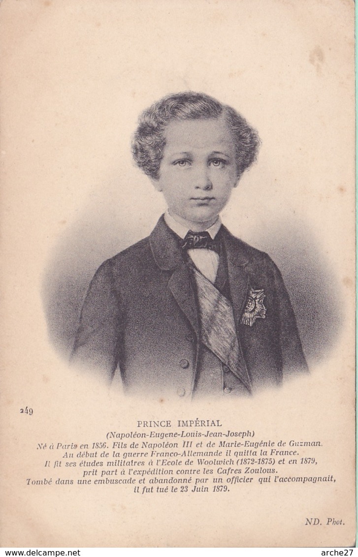 CPA - PRINCE IMPERIAL - Nopoléon - Eugène - Louis - Joseph - ND 249 - Histoire