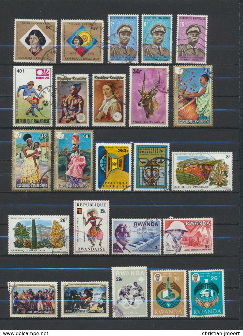 RWANDA - Rép.   Lot De 70 Timbres Oblitérés - Collections