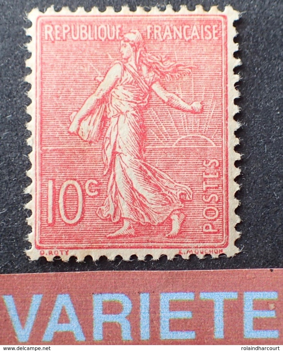 DF50478/671 - 1903 - TYPE SEMEUSE LIGNEE - N°129 (III) NEUF* - VARIETE ➤➤➤ Impression RECTO VERSO à Cheval - Neufs