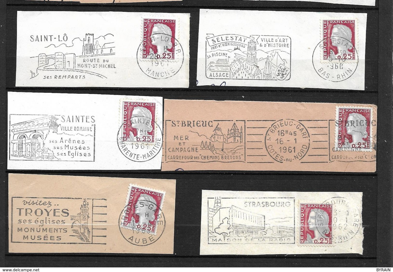 FRANCE 1960   Lot 6  Timbres N° 1263 +  Flamme Sur Fragment - Autres & Non Classés