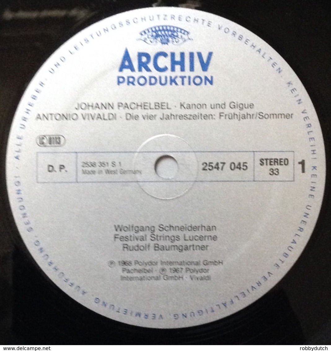* LP *  VIVALDI: DIE VIER JAHRESZEITEN - FESTIVAL STRINGS LUCERNE / RUDOLF BAUMGARTNER (Germany 1968 EX!!) - Classical