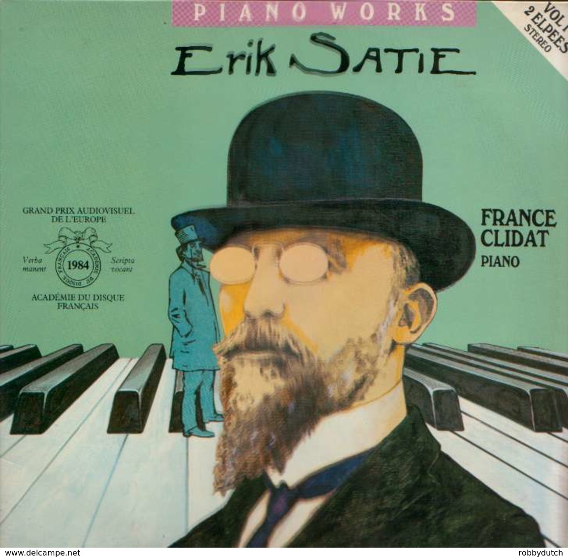 * 2LP *  ERIK SATIE: PIANO WORKS - FRANCE CLIDAT (Holland 1980 EX!!!) - Klassiekers