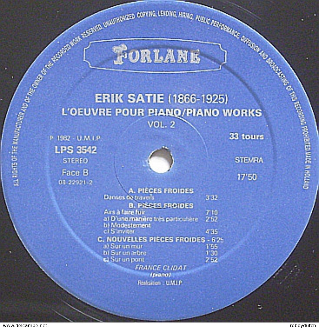 * 2LP *  ERIK SATIE: PIANO WORKS - FRANCE CLIDAT (Holland 1980 EX!!!) - Klassiekers