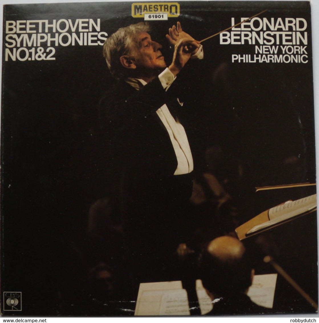 * LP *  BEETHOVEN: SYMPHONIES No.1 & 2 - NEW YORK PHILHARMONIC / LEONARD BERNSTEIN (Holland 1977 EX-!!) - Classical