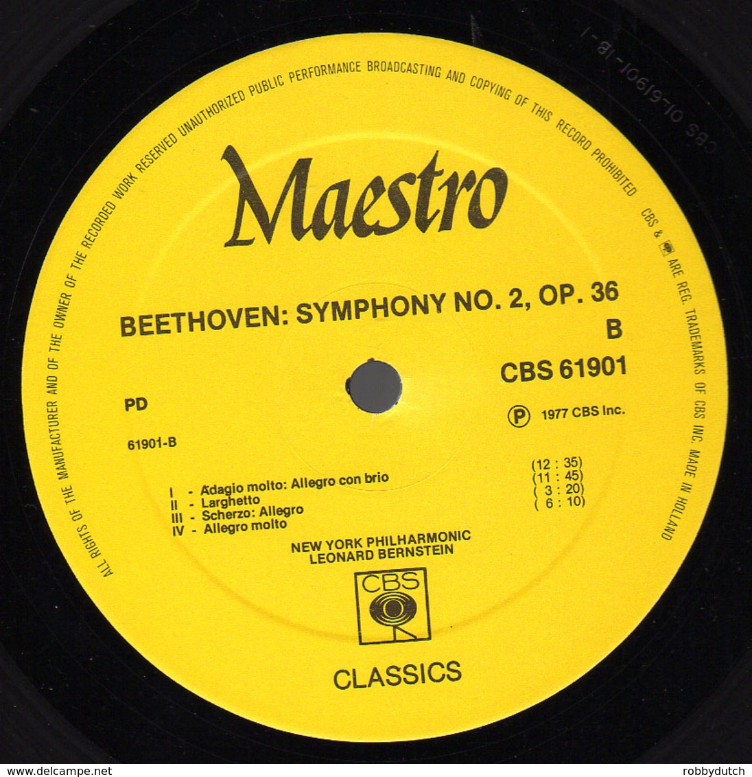 * LP *  BEETHOVEN: SYMPHONIES No.1 & 2 - NEW YORK PHILHARMONIC / LEONARD BERNSTEIN (Holland 1977 EX-!!) - Classical