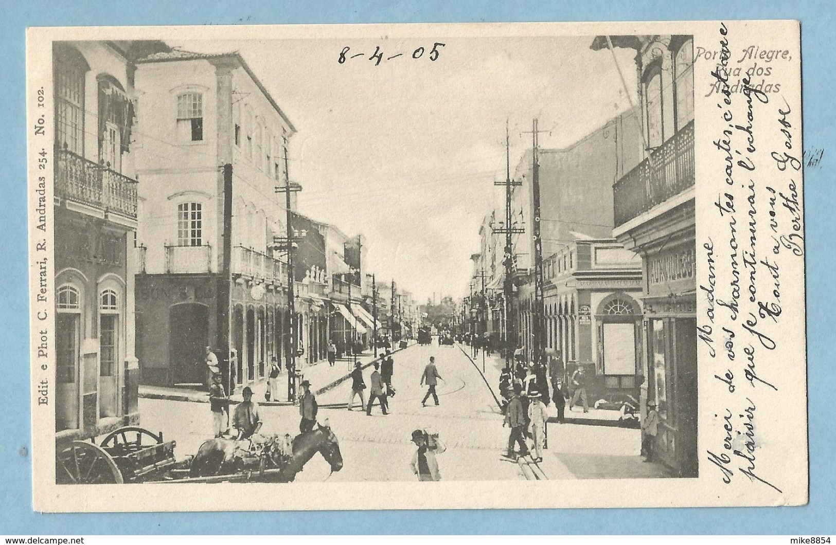 BA0298  CPA   Bilhete Postal  Brazil  PORTO ALEGRE  -  Rua Dos Andrados   1905   ++++++++ - Porto Alegre