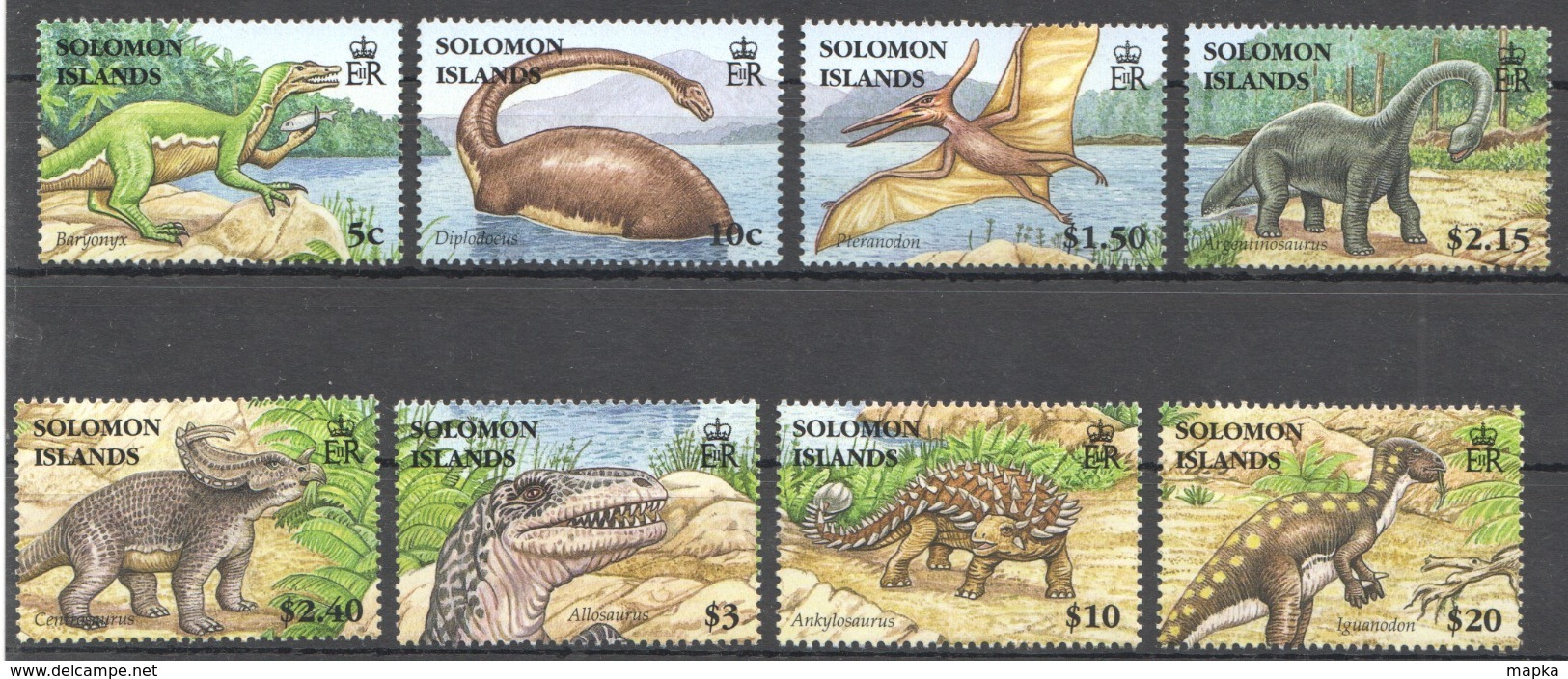 A472 SOLOMON ISLANDS FAUNA PREHISTORIC ANIMALS DINOSAURS #1305-12 1SET !!! MICHEL 12 EURO !!! MNH - Prehistóricos