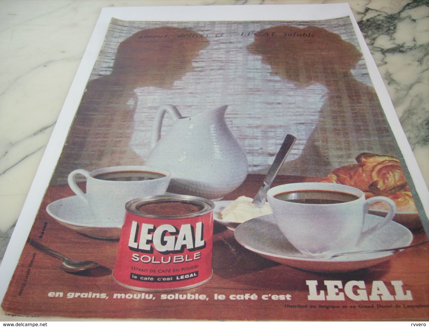 ANCIENNE PUBLICITE  CAFE LEGAL SOLUBLE 1961 - Poster & Plakate