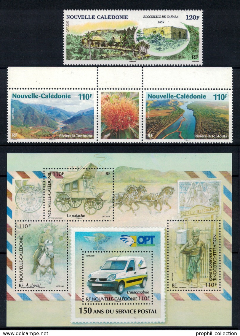 PETIT LOT De TIMBRES NEUFS ** De NOUVELLE CALÉDONIE Dont BLOC 150ans DU SERVICE POSTAL RIVIERE TONTOUTA BLOCKHAUS - Verzamelingen & Reeksen