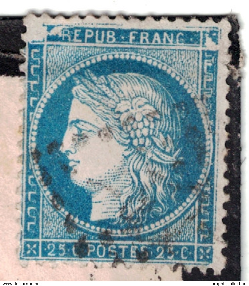 CERES N° 60 Avec VARIÉTÉ " GRANDE CASSURE " TIMBRE 146 8e ÉTAT Sur LETTRE DE ALAIS ALES Pour ST GILLES DU GARD 1872 - 1871-1875 Cérès