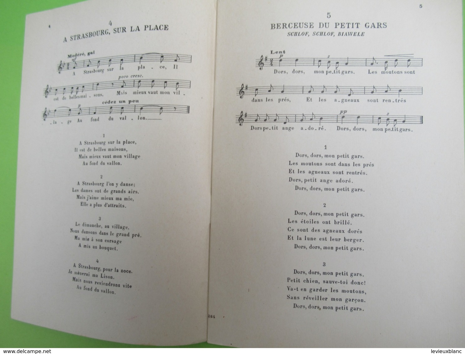 Livre /Anthologie Du Chant Scolaire Et Post-Scolaire/Chansons Populaires Des Provinces De France.ALSACE/1926    PART276 - Musique
