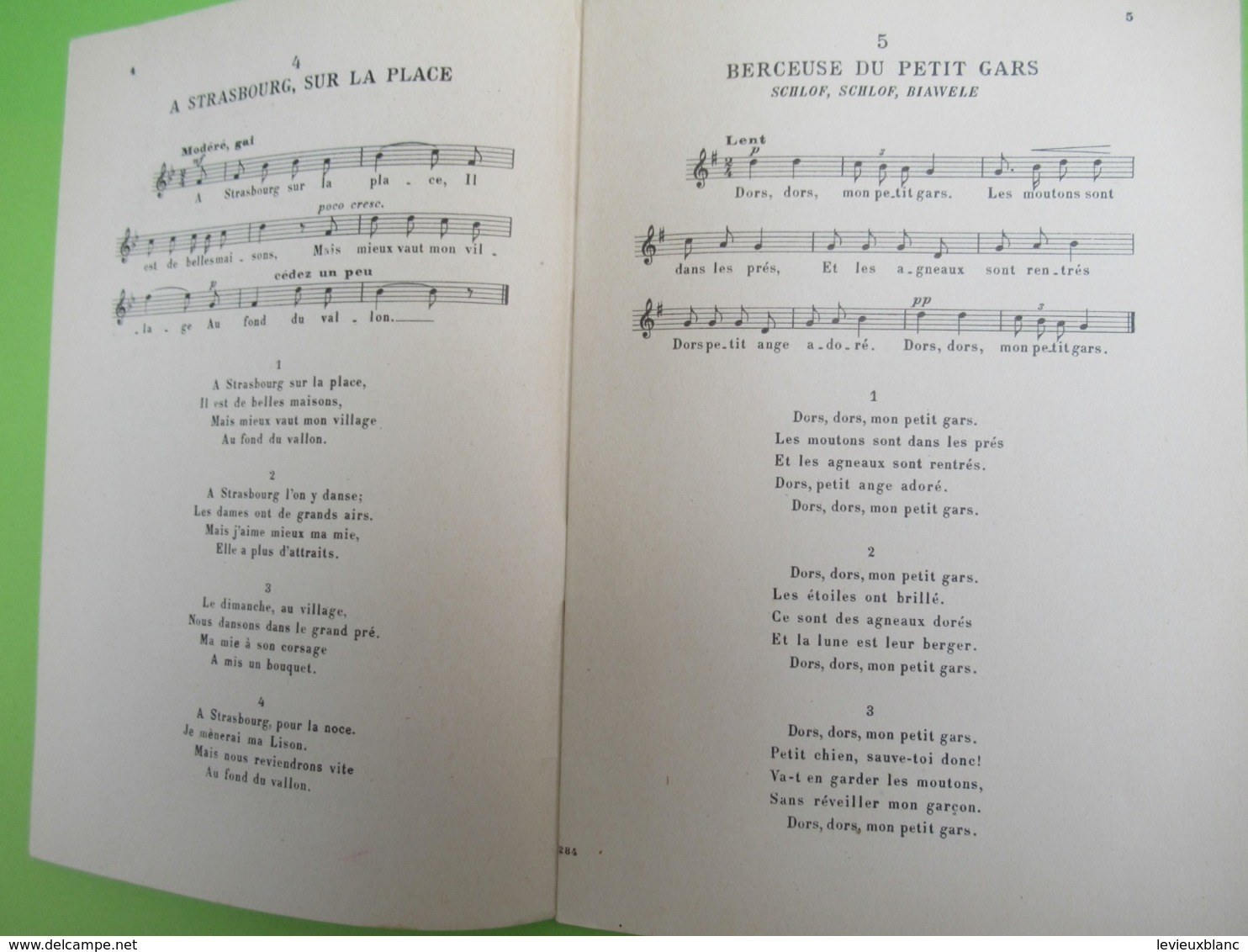 Livre /Anthologie Du Chant Scolaire Et Post-Scolaire/Chansons Populaires Des Provinces De France.ALSACE/1926    PART276 - Muziek