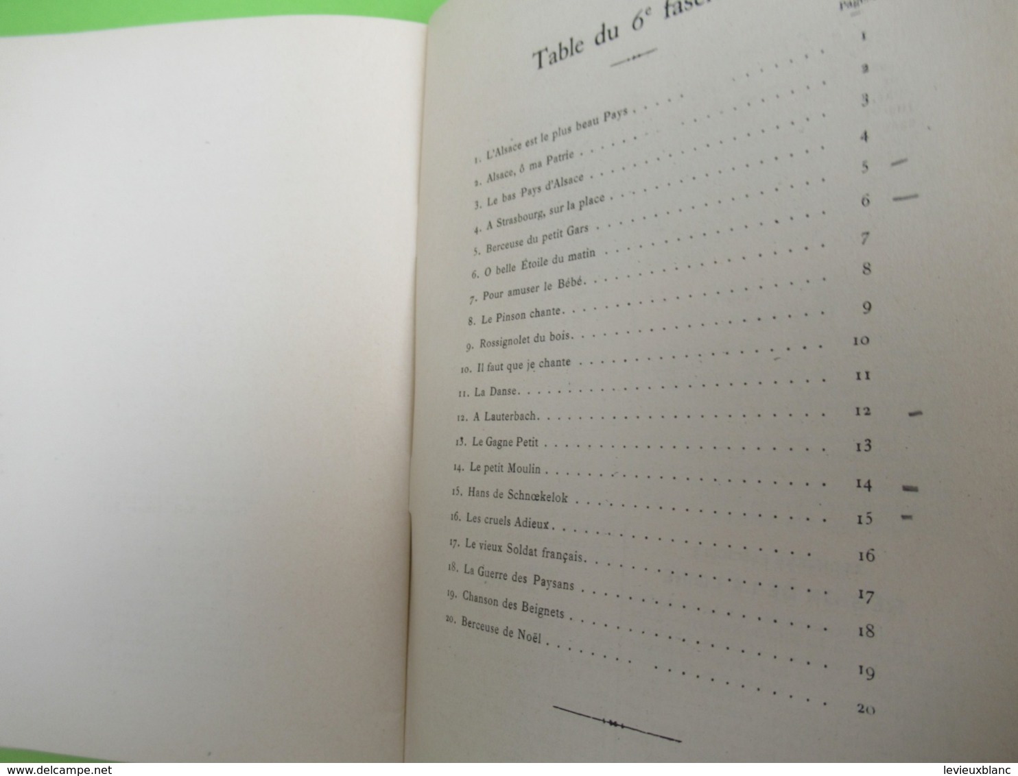 Livre /Anthologie du Chant Scolaire et post-Scolaire/Chansons populaires des provinces de France.ALSACE/1926    PART276