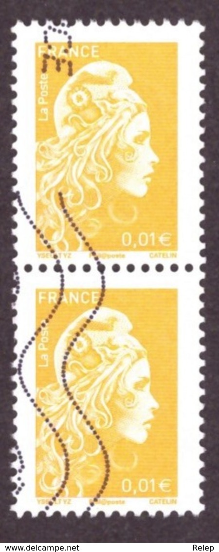 Françe 2018 - Marianne L'Engagee -  Valeur € 0.01 PAIR  ( Yellowish Orange - Non Adhesive ) - 2018-2023 Marianne L'Engagée