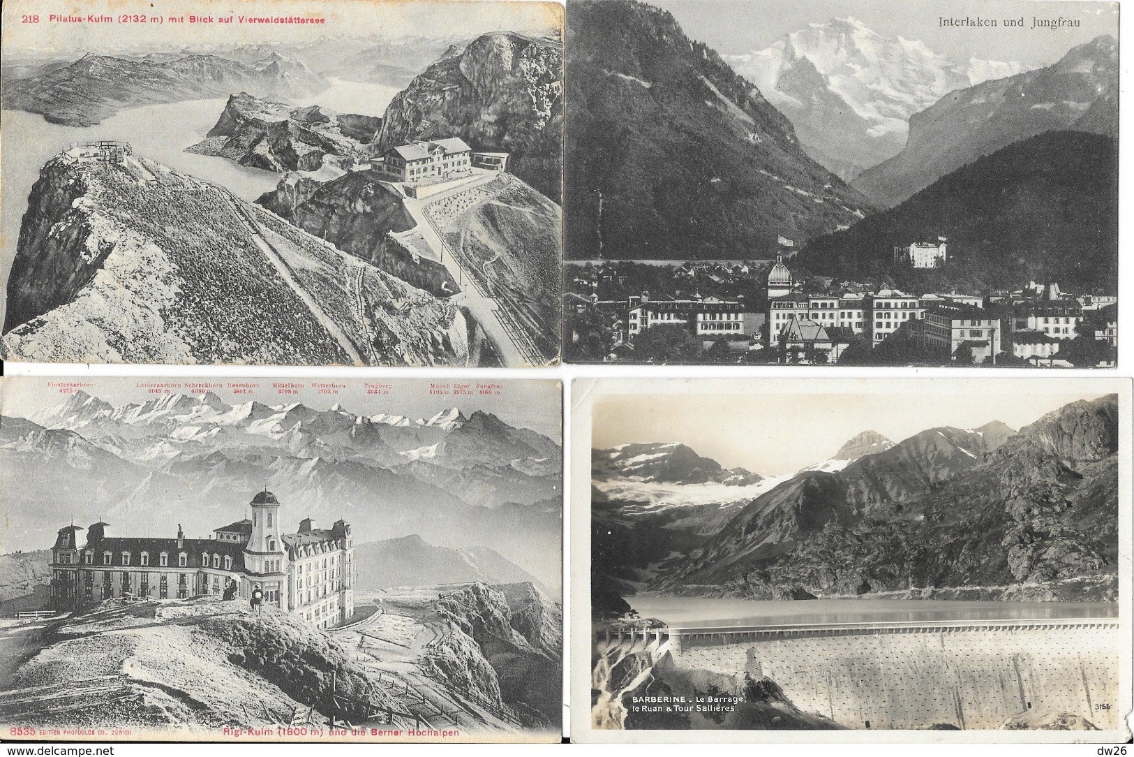 Lot n° 96 - 100 cartes de Suisse - Villes, villages, lacs, montagnes, stations, quelques animations