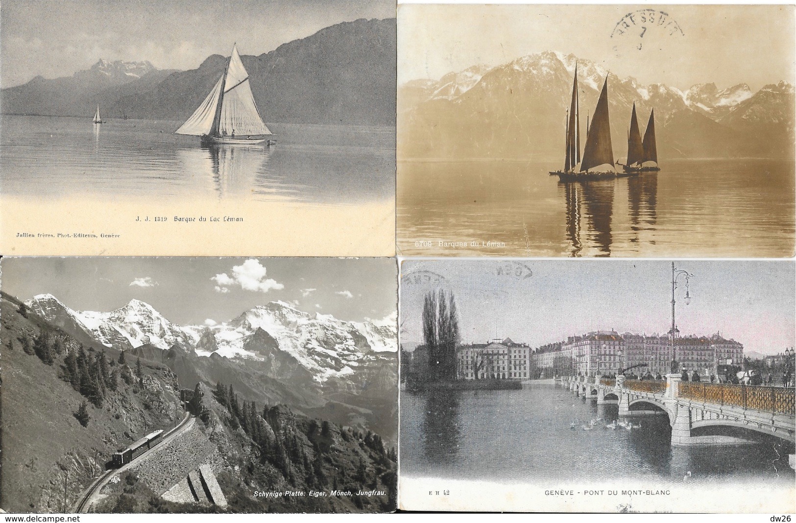 Lot n° 96 - 100 cartes de Suisse - Villes, villages, lacs, montagnes, stations, quelques animations