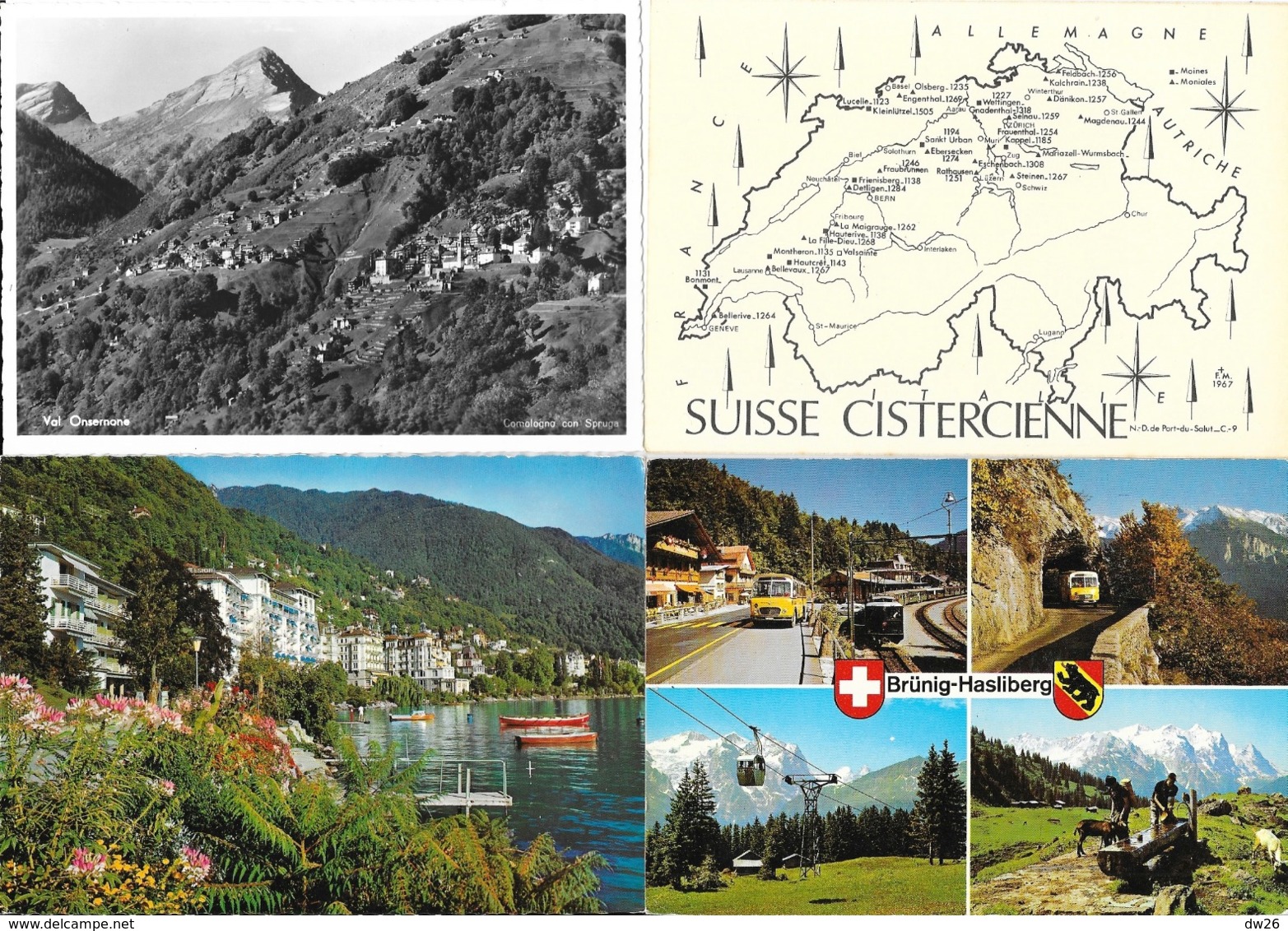 Lot n° 96 - 100 cartes de Suisse - Villes, villages, lacs, montagnes, stations, quelques animations
