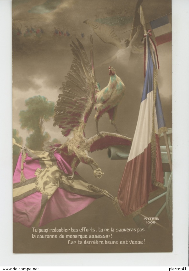 GUERRE 1914-18 - Lot De 3 Jolies Cartes Fantaisie Patriotiques Aigle Allemand Et Coq Français Triomphant Canon Drapeau - Oorlog 1914-18
