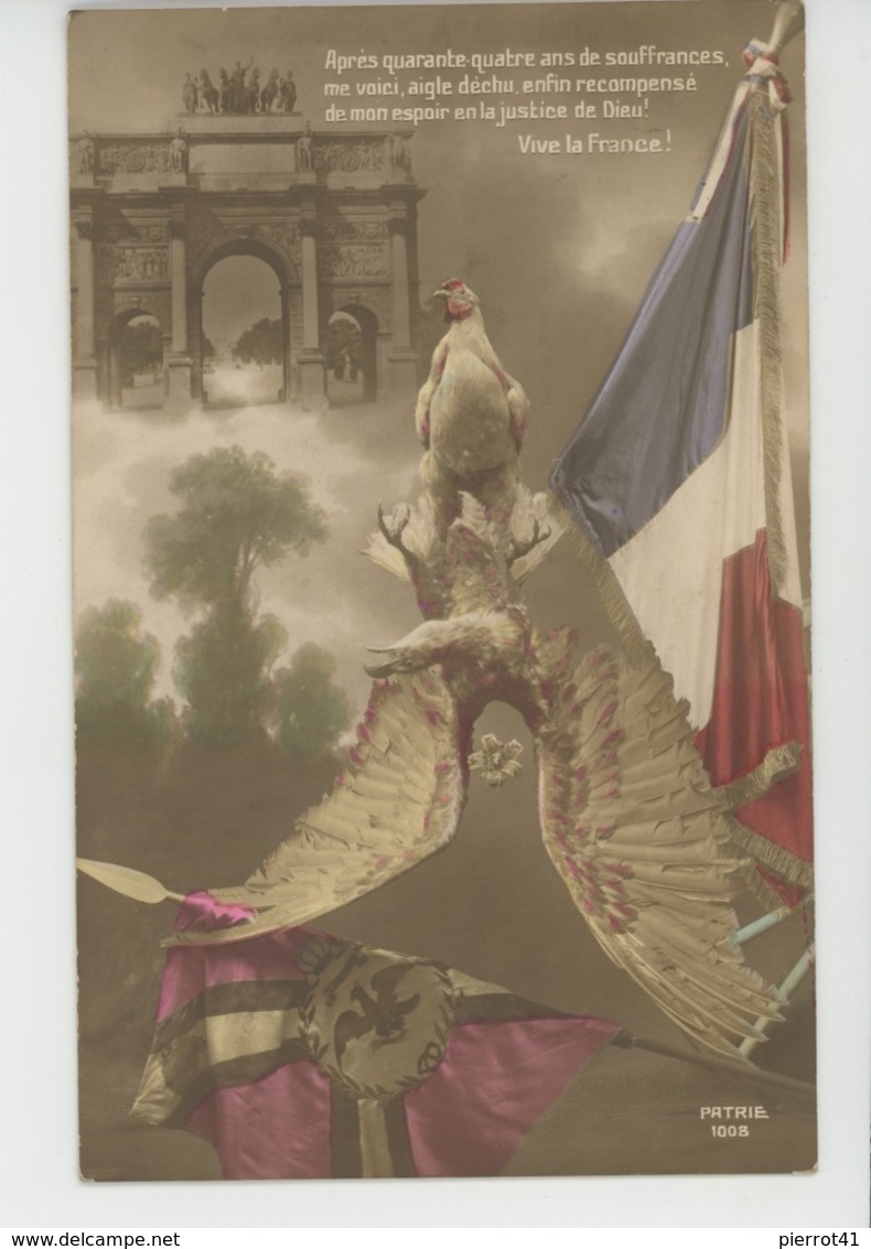 GUERRE 1914-18 - Lot De 3 Jolies Cartes Fantaisie Patriotiques Aigle Allemand Et Coq Français Triomphant Canon Drapeau - Guerre 1914-18