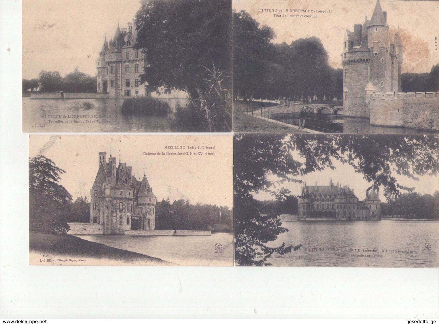 4 CPA  DE MISSILLAC -  N° 1  -  CHATEAU DE LA BRETESCHE - HELIOTYPIE DUGAS ET CIE NANTES - Missillac