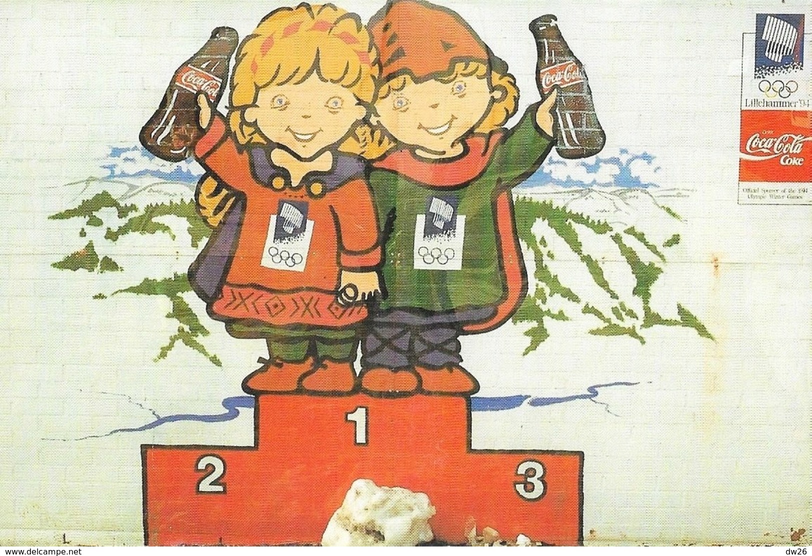 Publicité Coca-cola - Olympic Odyssey - Podium Pour Les Jeux Olympiques De Lillehammer 94 - Carte Non Circulée - Cartes Postales