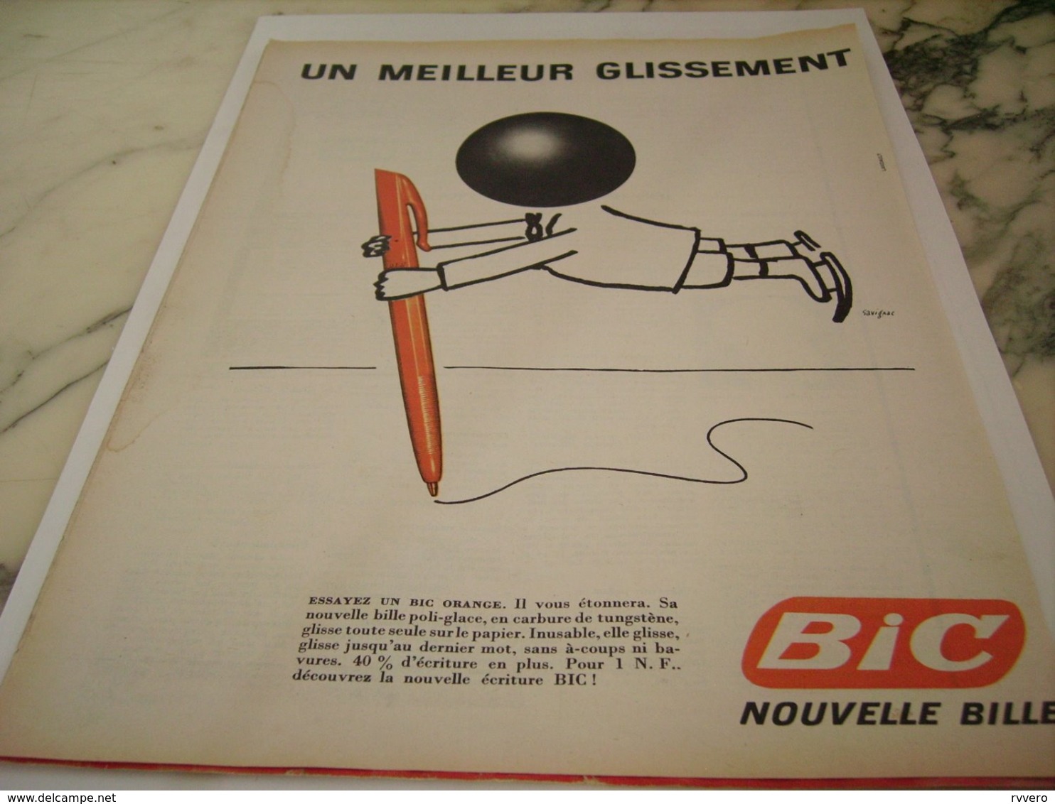 W8322 BIC avec "sphère de diamant" Publicité 1961 Publicité 