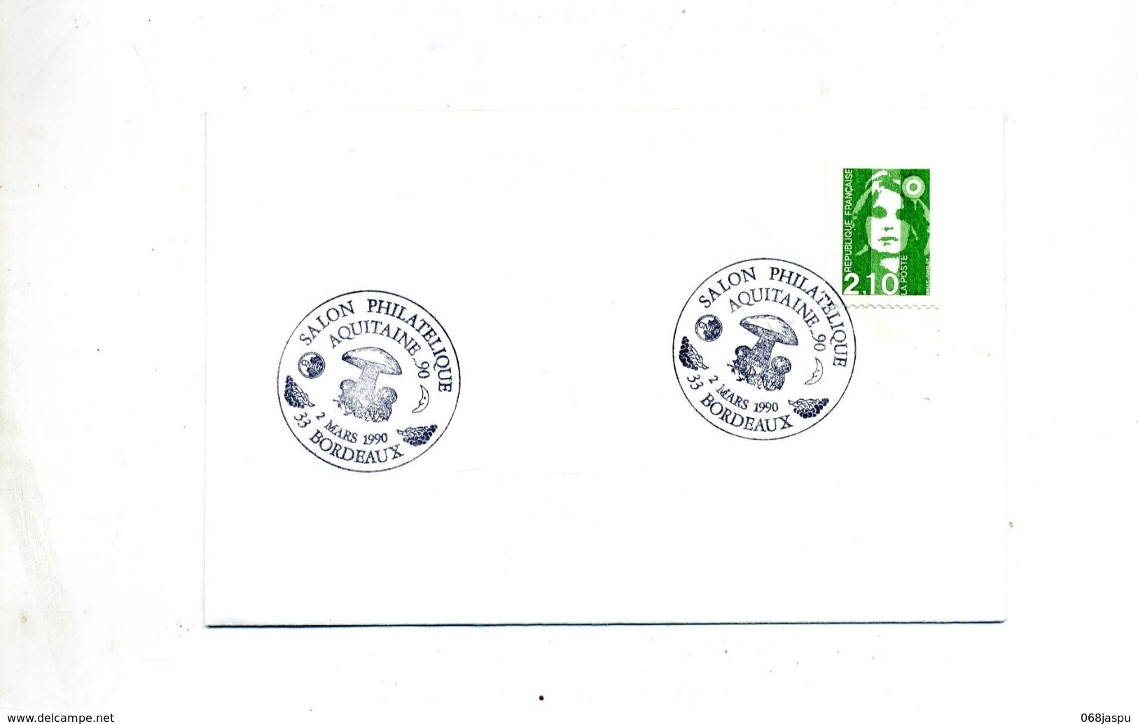 Lettre Cachet Bordeaux Salon  Theme Champignon Sur Roulette - Commemorative Postmarks