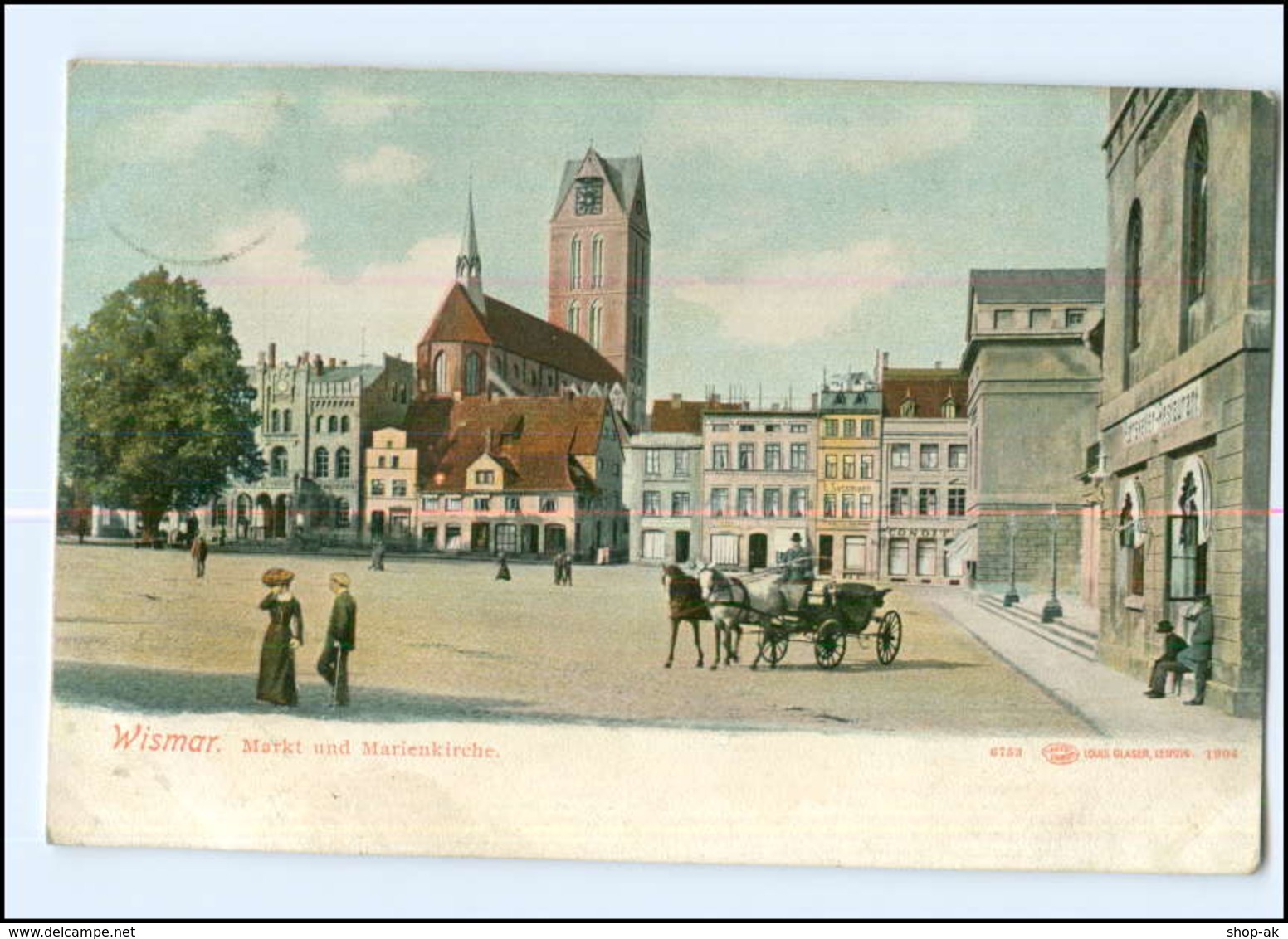 U8523-239./ Wismar Markt Mit Marienkirche Pferdekutsche 1941 AK - Sonstige & Ohne Zuordnung