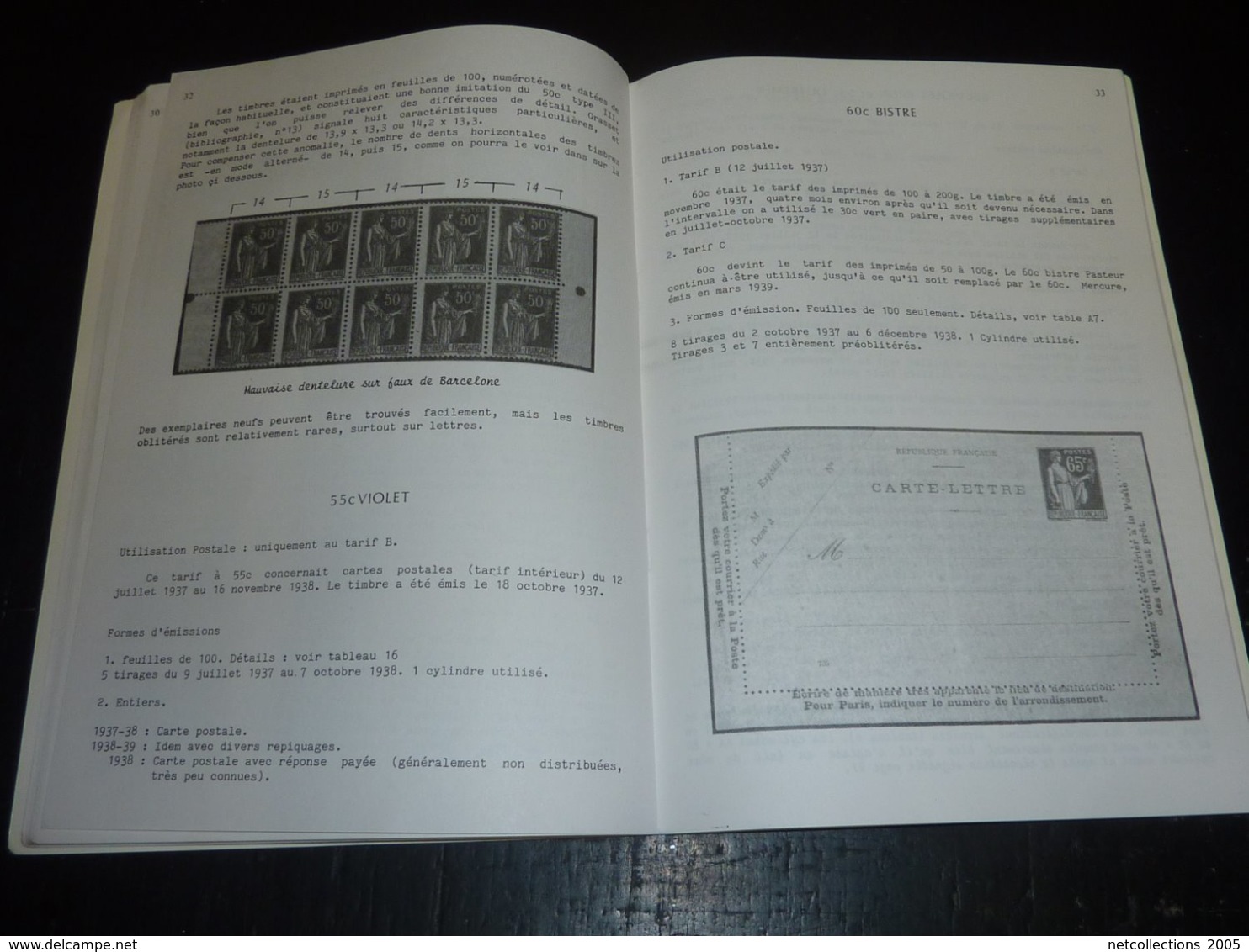 LE TYPE PAIX 1932-1941 ; de DEREK J.RICHARDSON - PHILATELIE STAMPS BOOK (C.B)