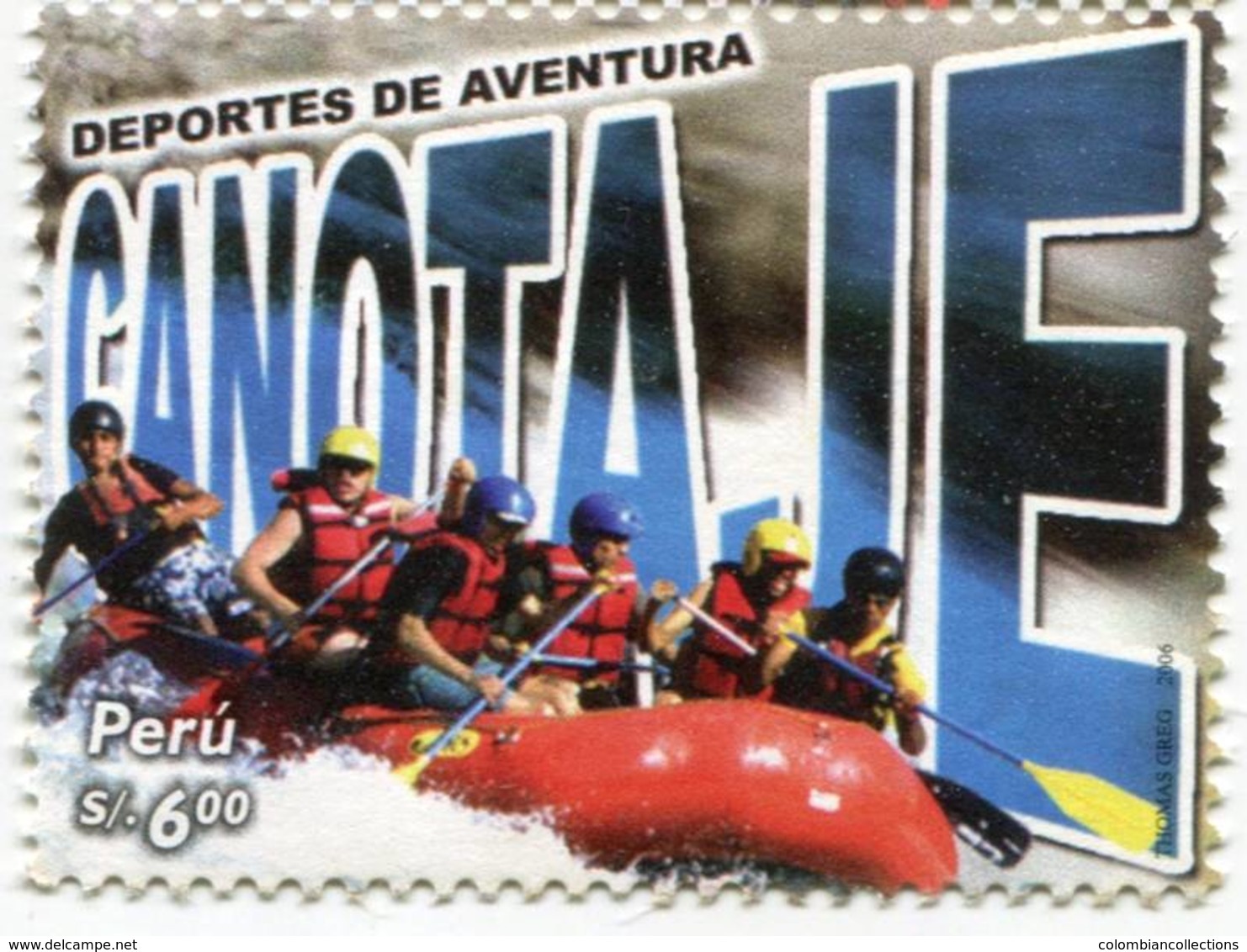 Lote P2006-10, Peru, 2006, Sello, Stamp, Deportes De Aventura, Canotaje, Boating, Extreme Sport - Peru