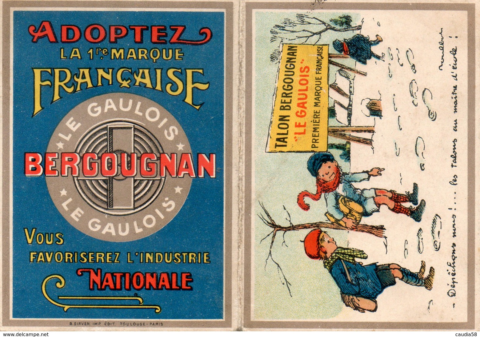 Calendrier 1923 Bergougnan. Poulbot. Enfants Dans La Neige. - Small : 1921-40
