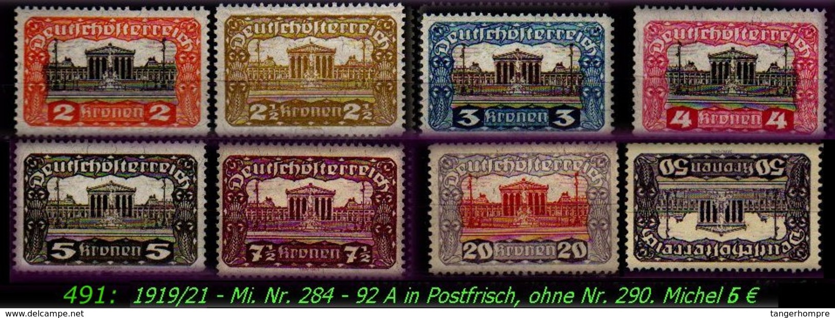 Österreich -  Mi. Nr. 284 - 92 A - Postfrisch/1xUngebraucht - Ungebraucht