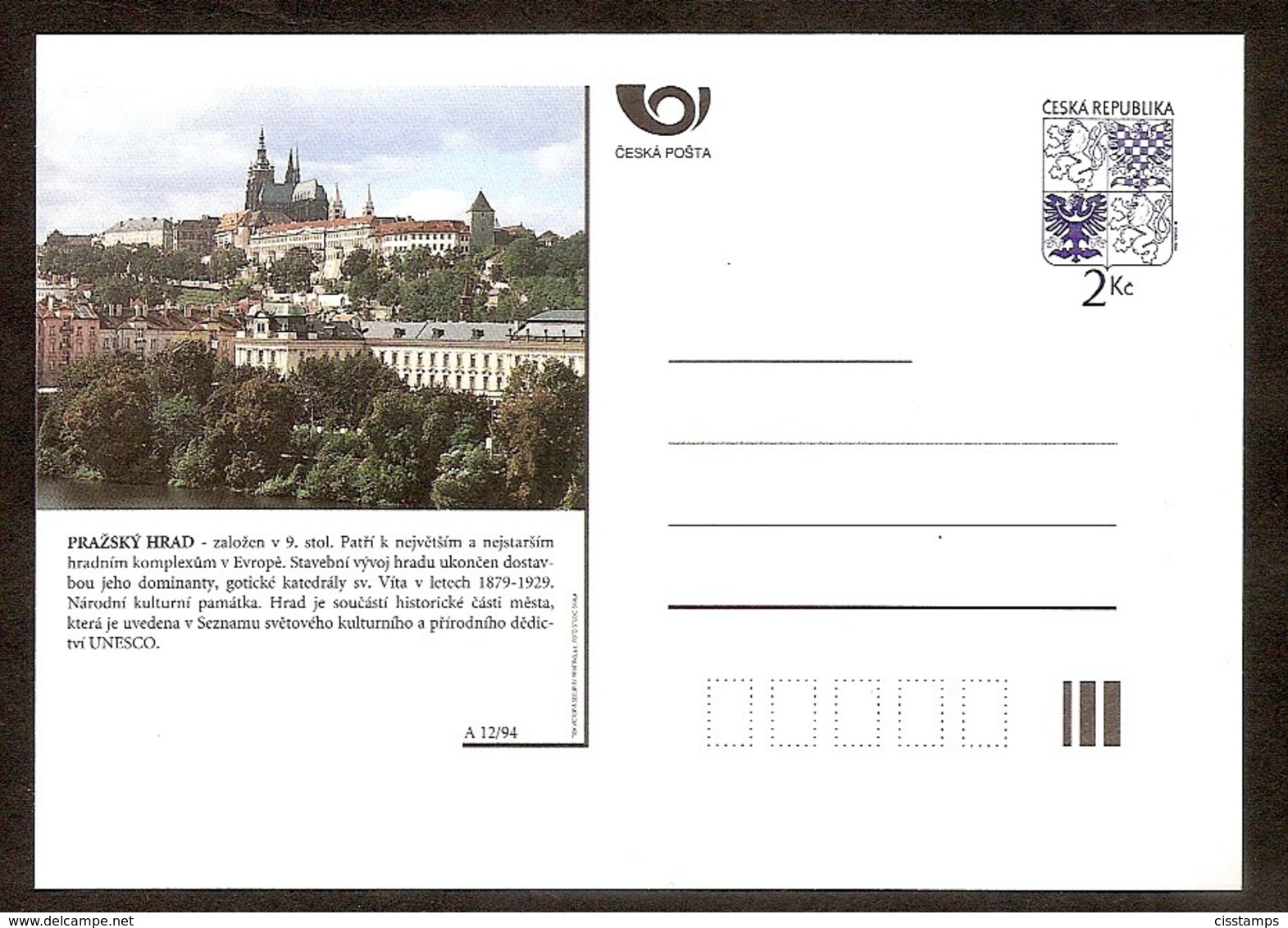 Czech Republic 1994●Stamped Stationery●Heraldic Lion On Stamp - Raubkatzen