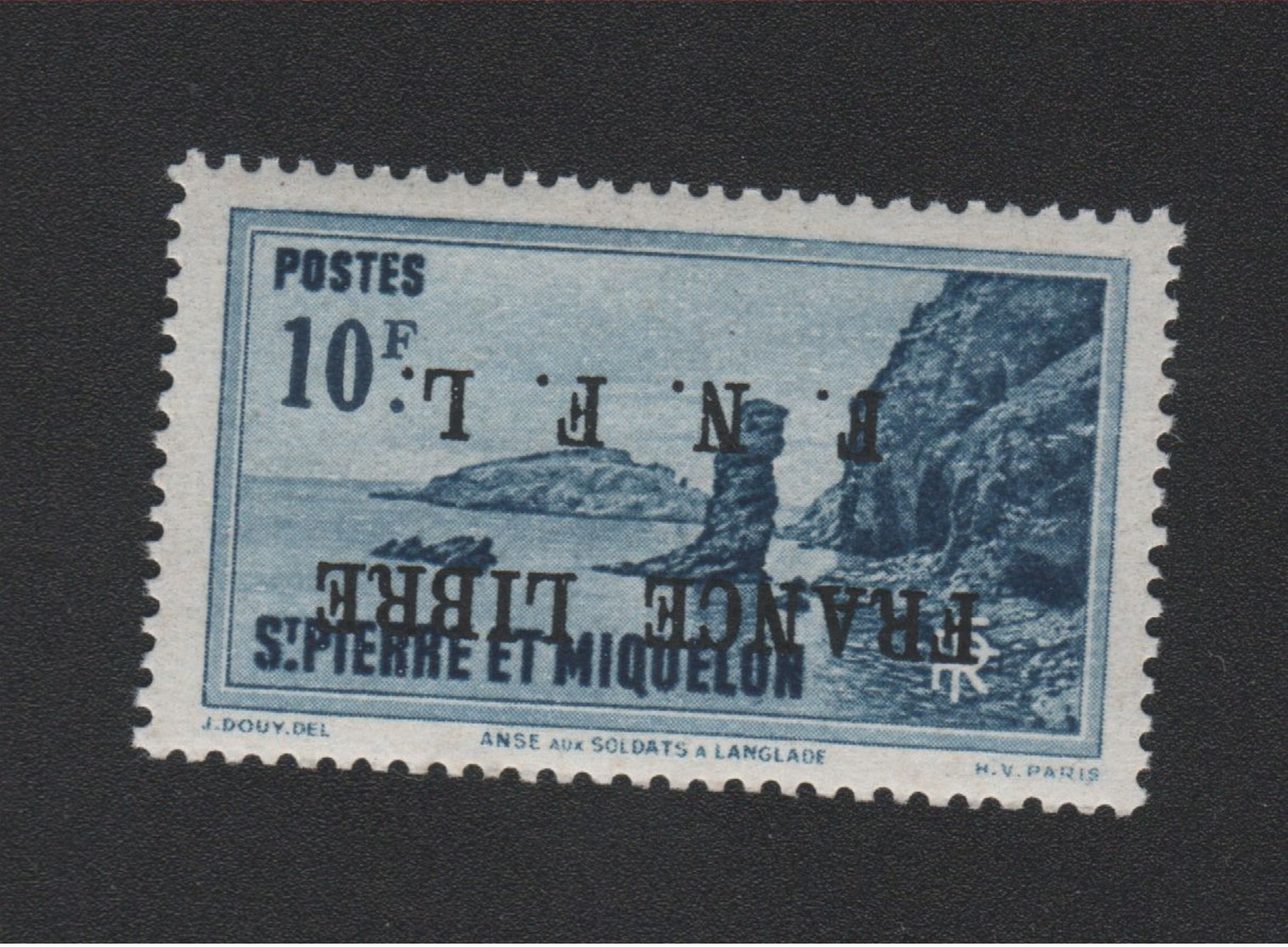 Faux, Curiosité Saint-Pierre Et Miquelon 10 F Surcharge Inversée Gomme Sans Charnière - Unused Stamps