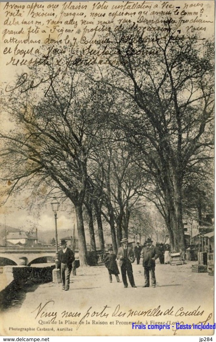 46 - Figeac - Quai De La Place De La Raison Et Promenade - 1905 - Figeac