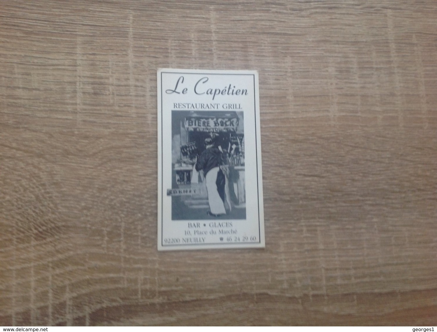 Ancienne Carte De Visite De Bar  Restaurant  Le Capetien  Neuilly - Cartoncini Da Visita