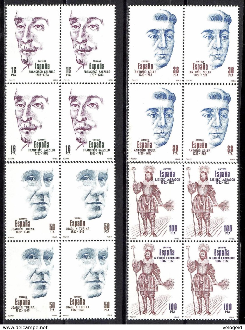 España. Spain. 1983. B4. Centenarios. Salzillo. Ramos Soler. Turina. San Isidro - Nuevos